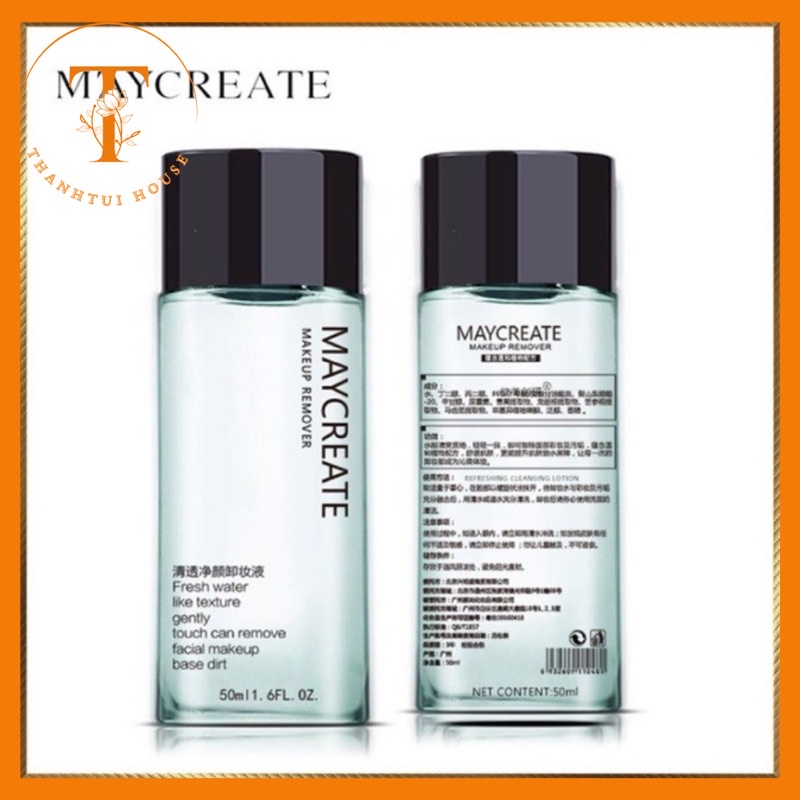 Nước tẩy trang mini 50ml chính hãng Maycreate nội địa trung