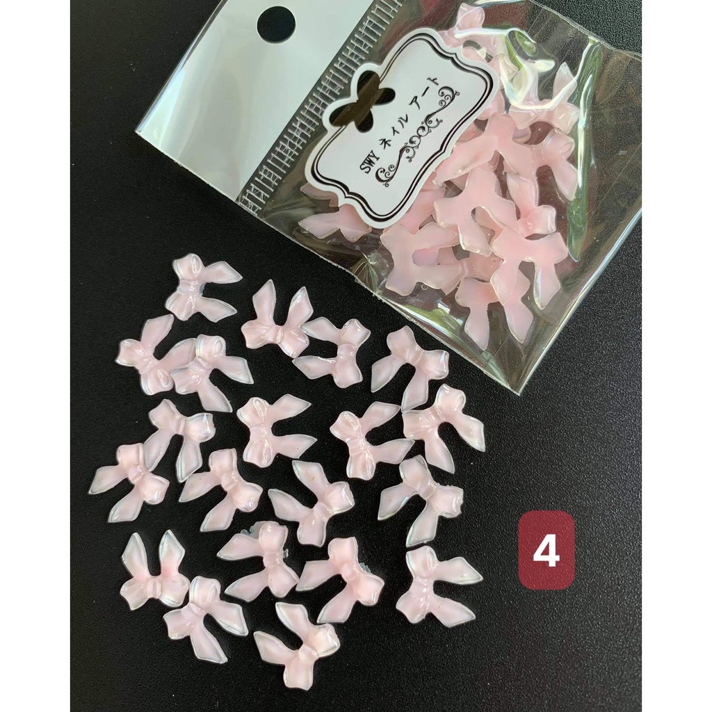Phụ kiện nơ thạch  trang trí nail móng tay ( lẻ 1 túi)