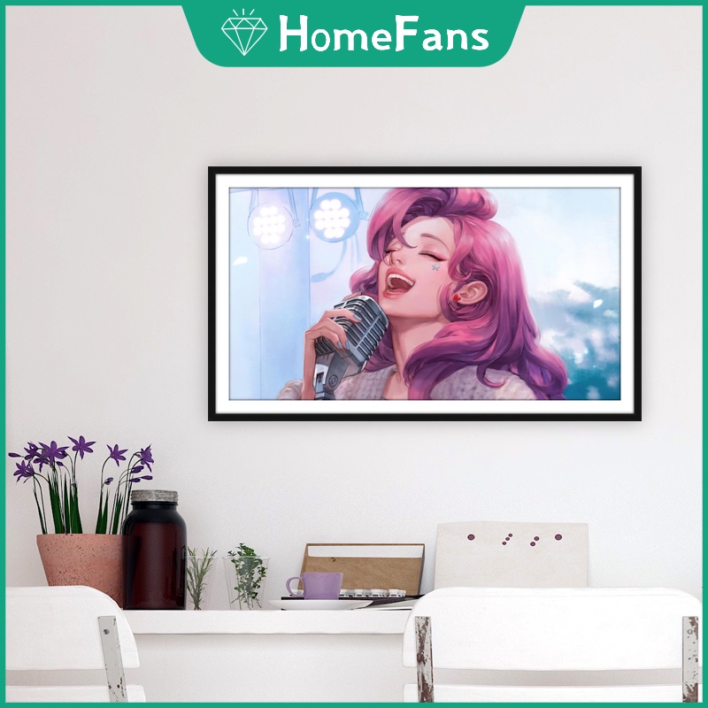 Bộ Tranh Đính Đá 5D Tự Làm 30x50cm Hình Cô Gái Hoạt Hình Cho Trang Trí Nhà