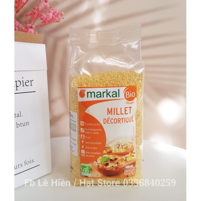 Hạt kê hữu cơ đã bóc vỏ Markal 500gr