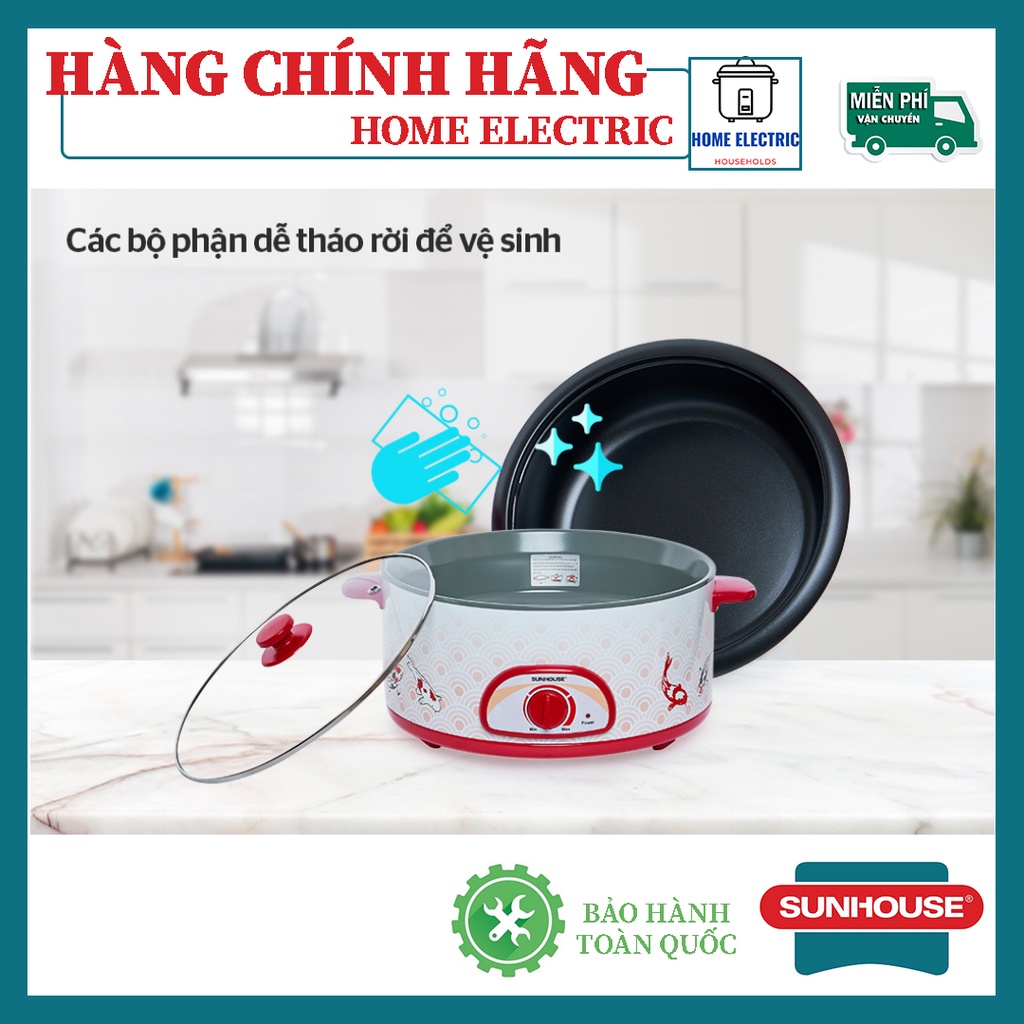 Lẩu điện SUNHOUSE SH525L CHÍNH HÃNG BẢO HÀNH TOÀN QUỐC 12 THÁNG