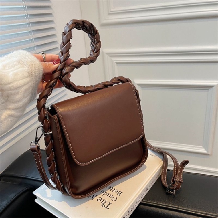 0Túi đeo vai kẹp nách, túi đeo chéo nữ dây đan dễ thương đi chơi phong cách Hàn Quốc