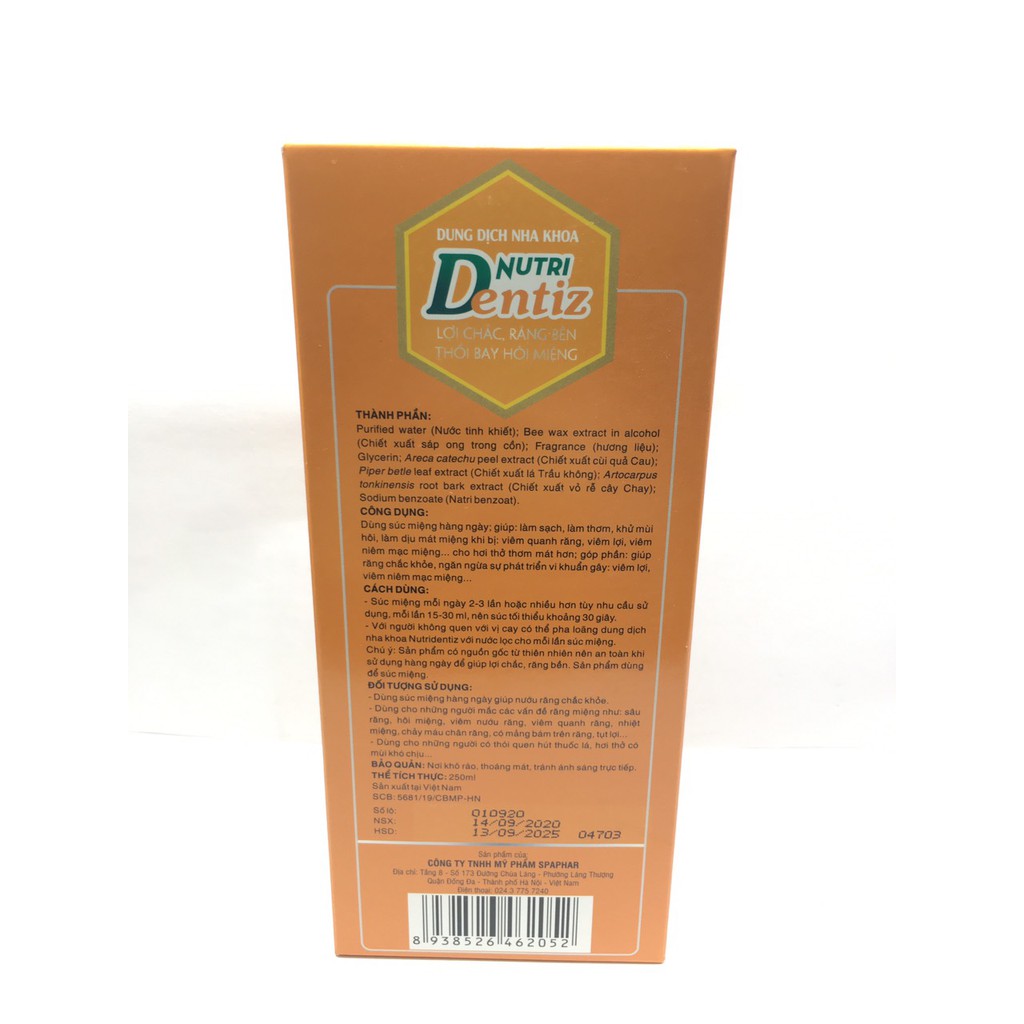 Nước súc miệng Nutri Dentiz 250ml