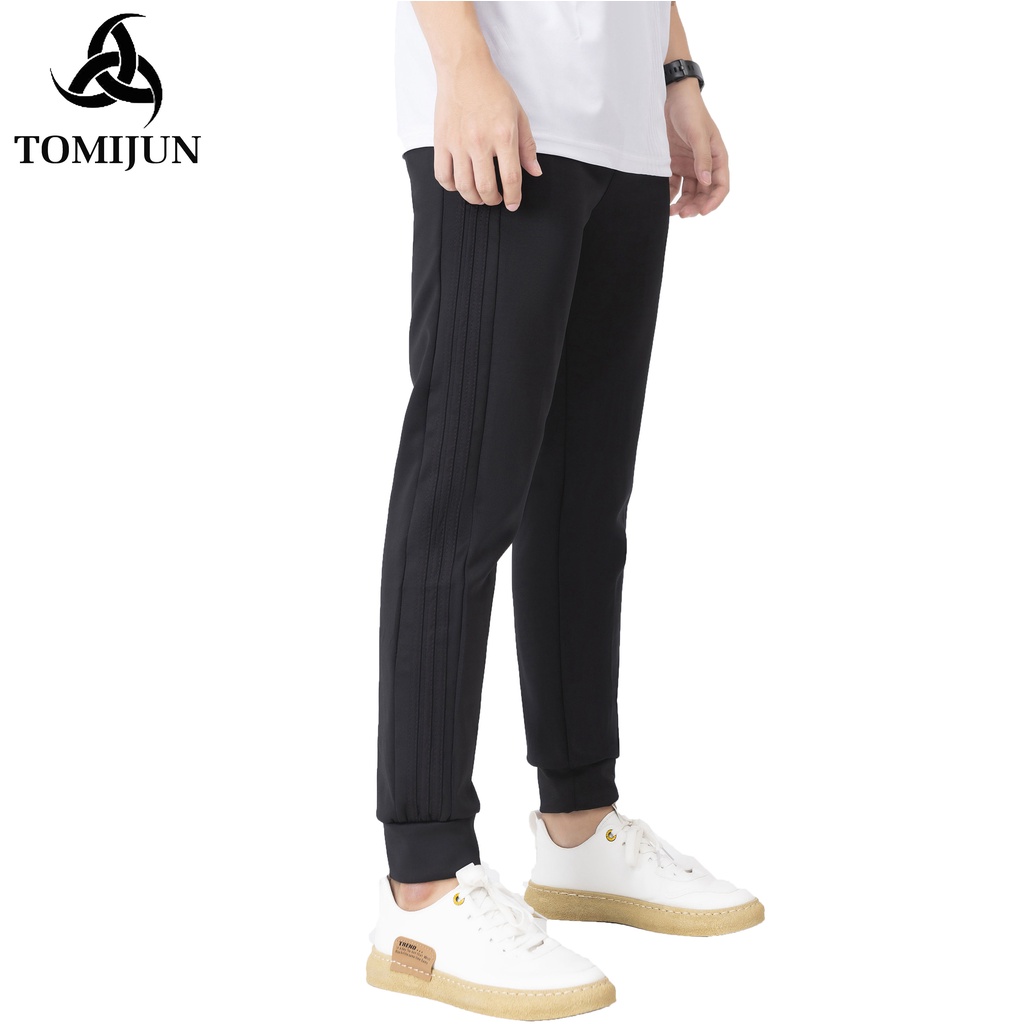 Quần thể thao nam nữ TOMIJUN SIÊU RẺ Quần thể dục 3 sọc, quần jogger Vải poly cao cấp dày đẹp, co giãn tối đa