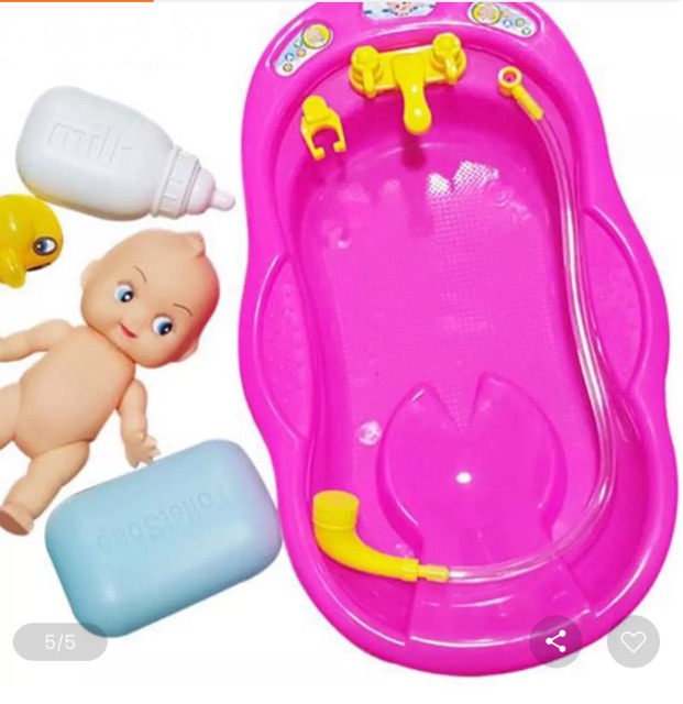 Đồ Chơi Thau Tắm Búp Bê Kèm Phụ Kiện Nhà Tắm Cho Bé - Đồ Chơi Chậu Tắm Em Bé