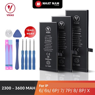 Pin dung lượng siêu cao IP6,6s,6p,6sp,7,7p,8,8p,X,pin chuyên dành cho Gamer,cao hơn pin zin 20%,hãng Vmas