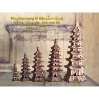 Tháp chùa lớn - Phụ kiện trang trí tiểu cảnh, hòn non bộ, bể cá