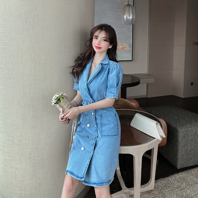 Đầm ôm Vải Jean Thời Trang Hàn Quốc 2021
