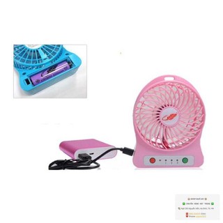 QUẠT MINI 3 TỐC ĐỘ KÈM PIN + SẠC