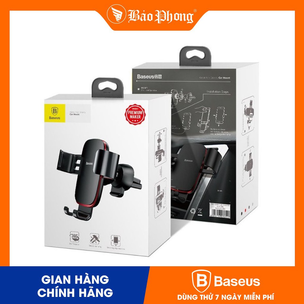 Kẹp giữ điện thoại trên xe hơi Baseus Metal Age Gravity Car Mount（Air Outlet Version) SUYL-D01