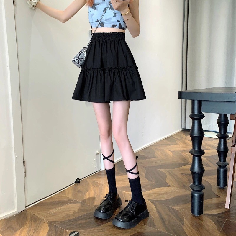 chân váy chữ A xếp ly lưng cao ngắn 2 tầng kèm quần trong phong cách hàn quốc dành cho phái đẹp | BigBuy360 - bigbuy360.vn