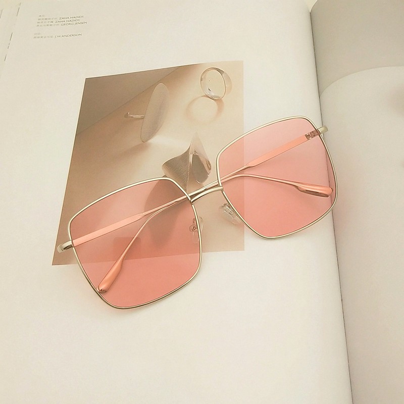 Kính râm nữ mặt vuông thời trang chống tia uv kiểu dáng sang chảnh màu hiếm - VUÔNG HỒNG