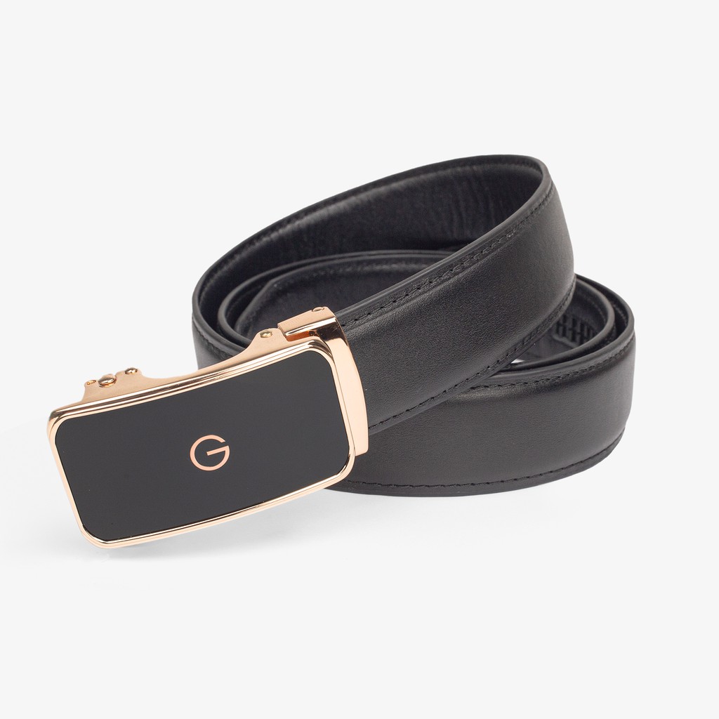 Thắt lưng nam da bò cao cấp-3 lớp-màu đen-khóa tự động nhiều mặt L104-DA THẬT-BH 24 tháng