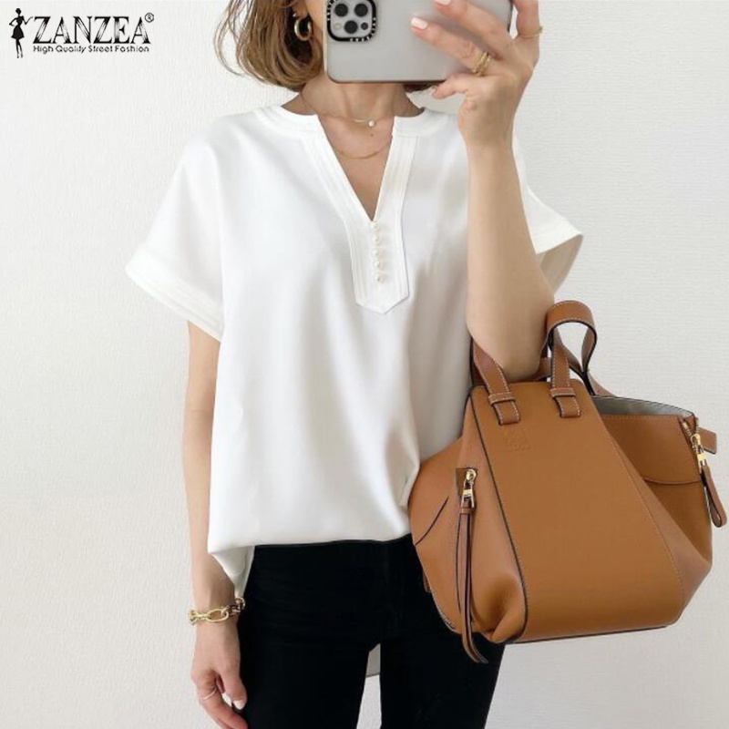 Zanzea Áo Nữ Tay Ngắn Cổ Chữ V Thời Trang Quyến Rũ