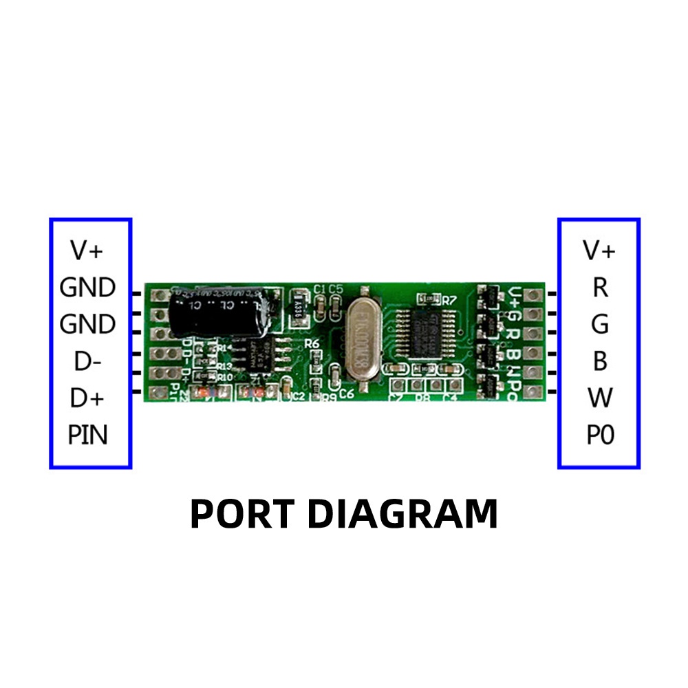 GAQQEE Bảng Mạch Giải Mã Điện Áp 4 Kênh DMX512 DM-113 DC12-24V 2A 192W