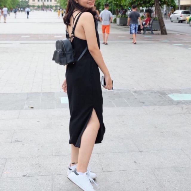 [ Combo ] ĐẦM MAXI ĐEN CHÉO LƯNG hàng tốt