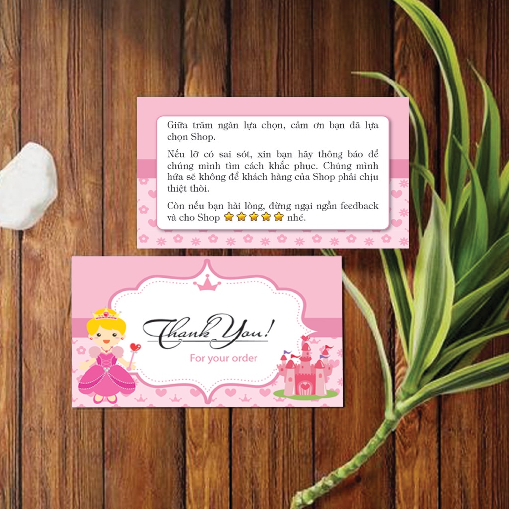 Thiệp cảm ơn Thank you card nhận in thiệp theo yêu cầu dành cho các cửa hàng, nhiều mẫu siêu cute (95-100card 1 set)