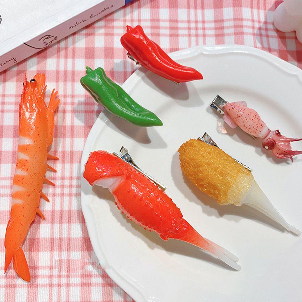 Kẹp Tóc Hình Thức Ăn Hoạt Hình Bằng PVC Cho Bé Gái