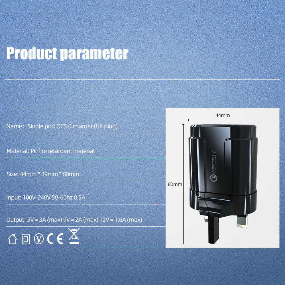 Accezz Củ Sạc Nhanh EU / US 3.0 18W 5V / 3.1A Cho Điện Thoại