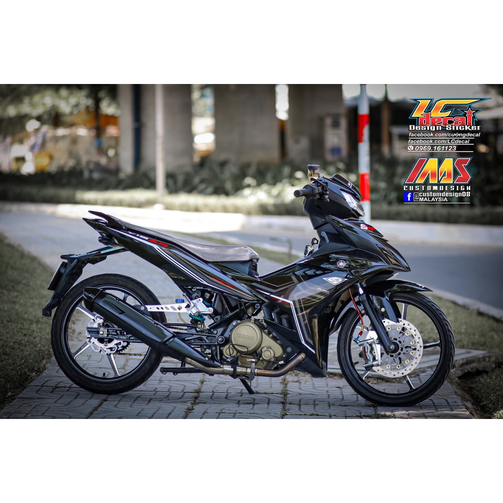 Tem rời exciter 150 đen xám chỉ xám trăng
