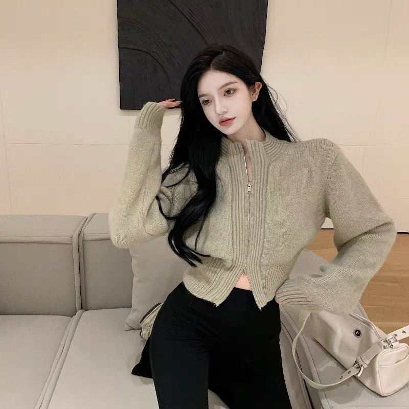 Áo khoác len kéo khoá