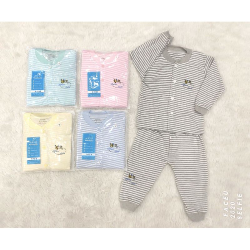 SALE - Combo 3 bộ Noubaby kẻ nỉ