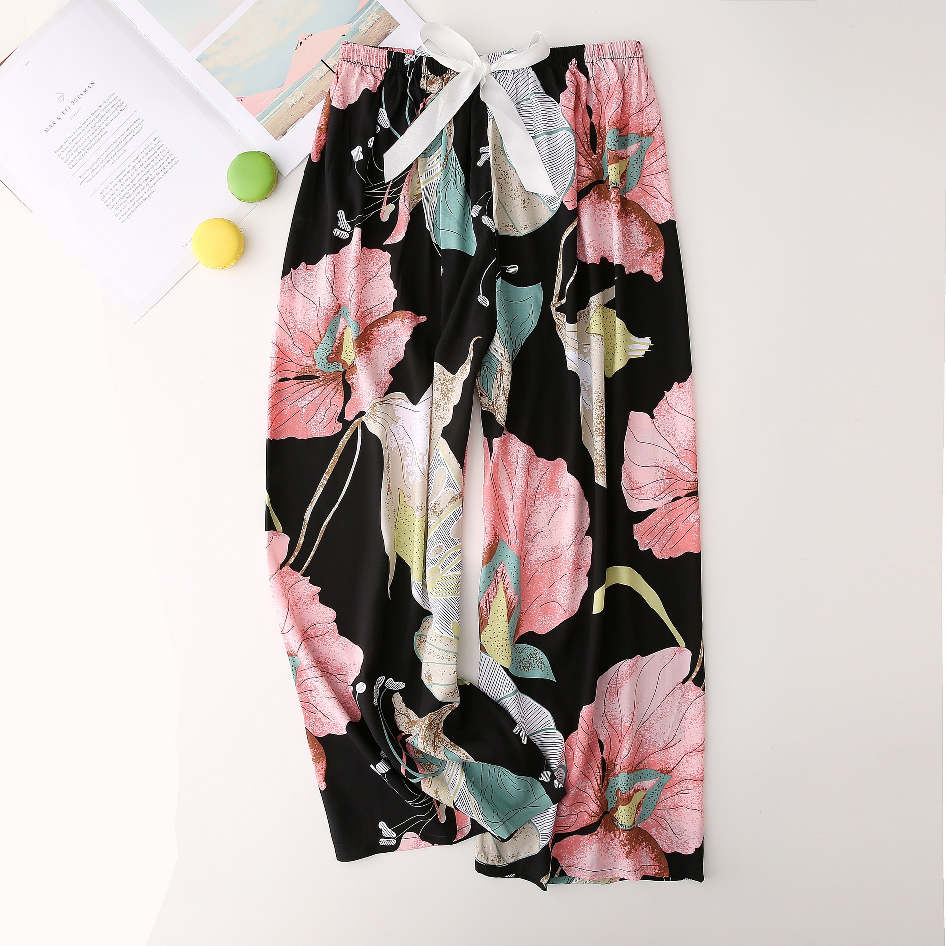 Quần Ngủ Cotton Lụa Mỏng Ống Rộng Lưng Cao Thời Trang Mùa Hè Hàng Mới Dành Cho Nữ | BigBuy360 - bigbuy360.vn