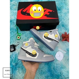 Giày sneaker 💞freeship💞 giày thể thao jd cổ cao xám nam nữ