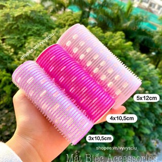Lô cuốn tóc Hàn Quốc lõi nhôm 12cm siêu to dài tự dính uốn mái dài cỡ lớn -hanhlan