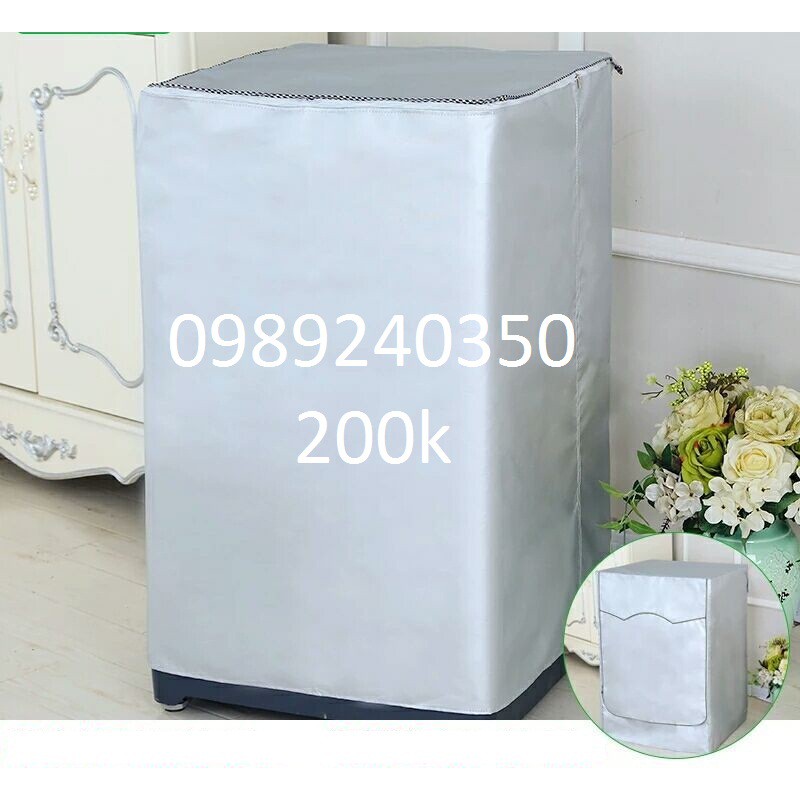 Áo trùm máy giặt cửa trên bền đẹp chống nước 5kg, 6kg, 7kg, 8kg, 9kg, 10kg, 11kg màu ghi