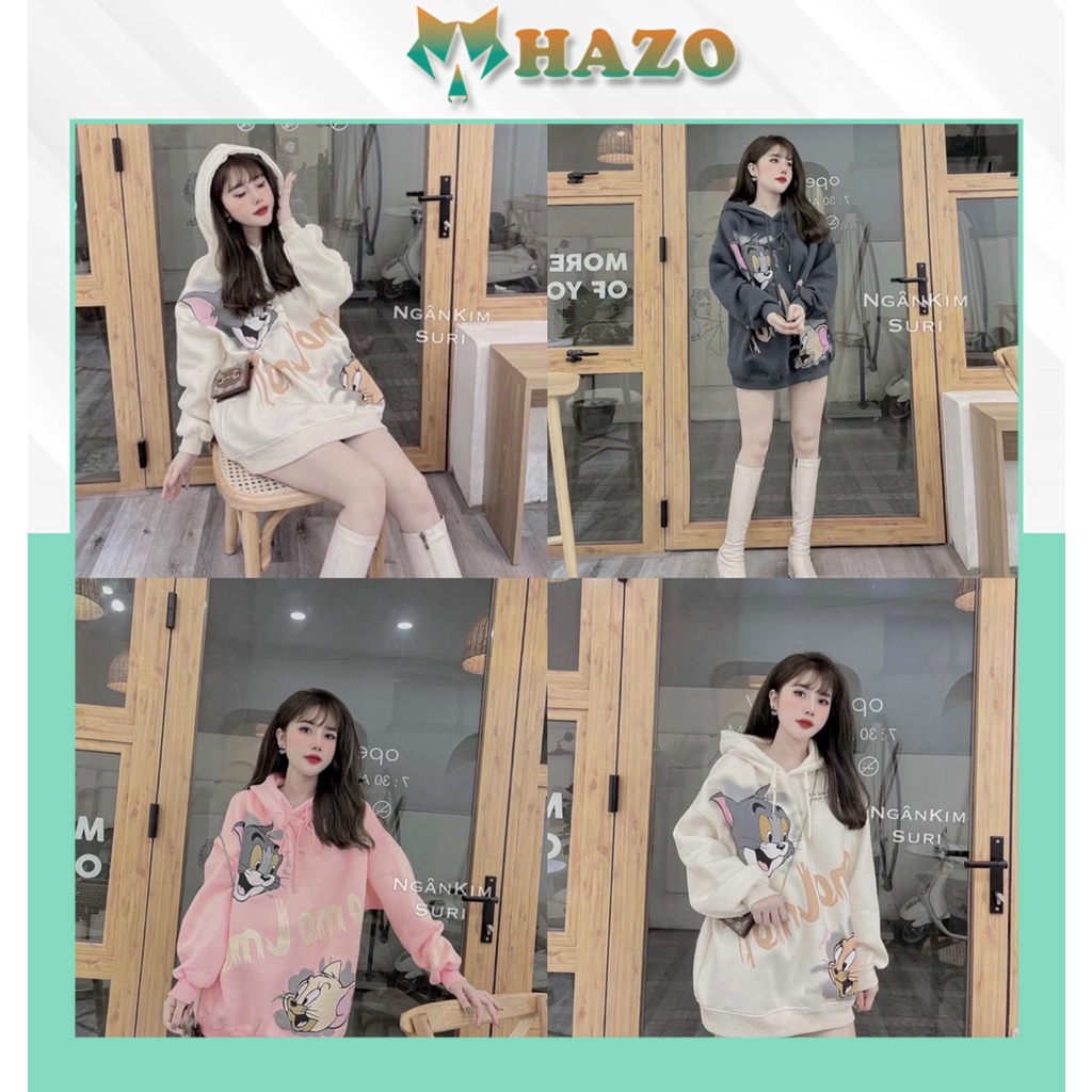 [Giá Sỉ] Áo Nỉ Hoodie In Hình Mèo Và Chuột Dễ Thương 283 Áo Nỉ Bông Unisex Nam Nữ - Hazo