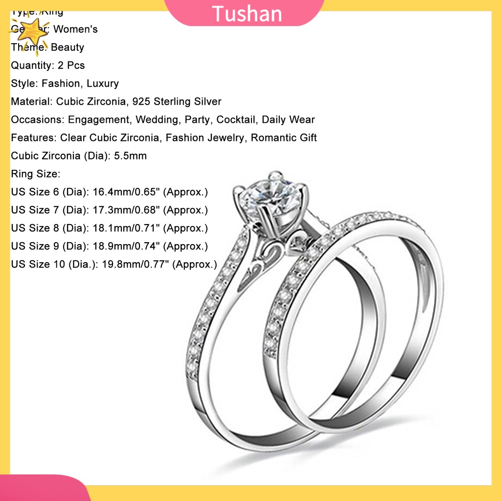 Nhẫn đính hôn đính đá zircon bằng bạc sterling 925