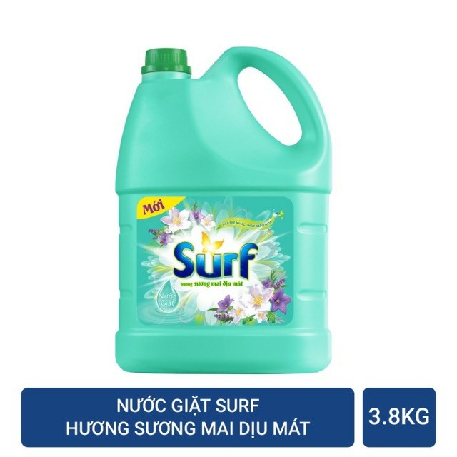 Nước Giặt Surf  Đậm Đặc Hương Nước Xả Vải Mới Can 3.8kg