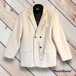Áo blazer trắng sữa