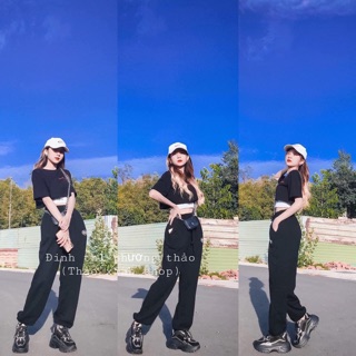 Bộ thể thao croptop 2 màu dành cho nữ