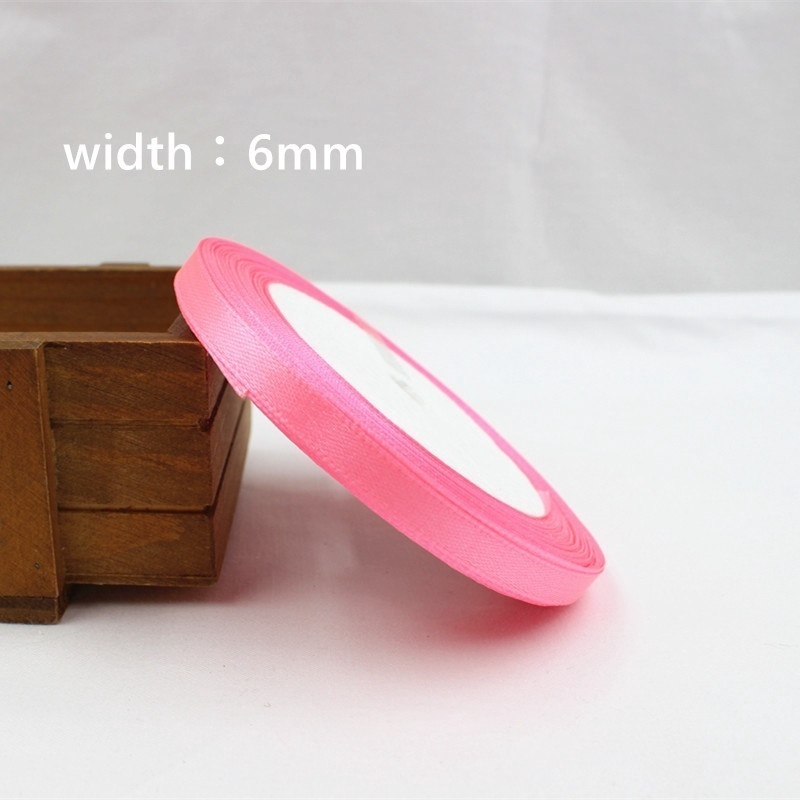 Set 3 Cuộn Dây Ruy Băng Lụa Satin 6mm X 25yard Dùng Trang Trí Tiệc Cưới