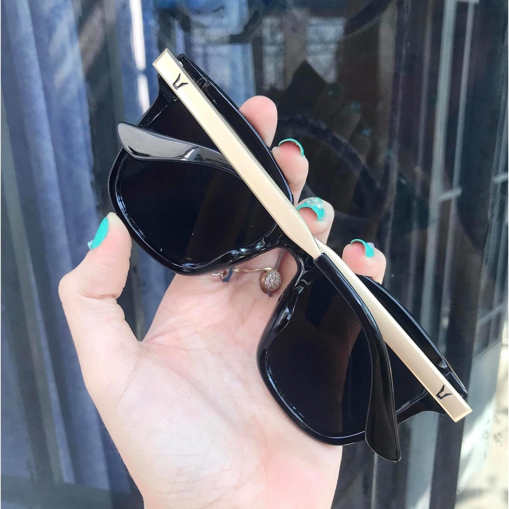 Freeship Kính mát nam nữ kính thời trang chống nắng tuyệt đối bảo vệ mắt-6035 Đen