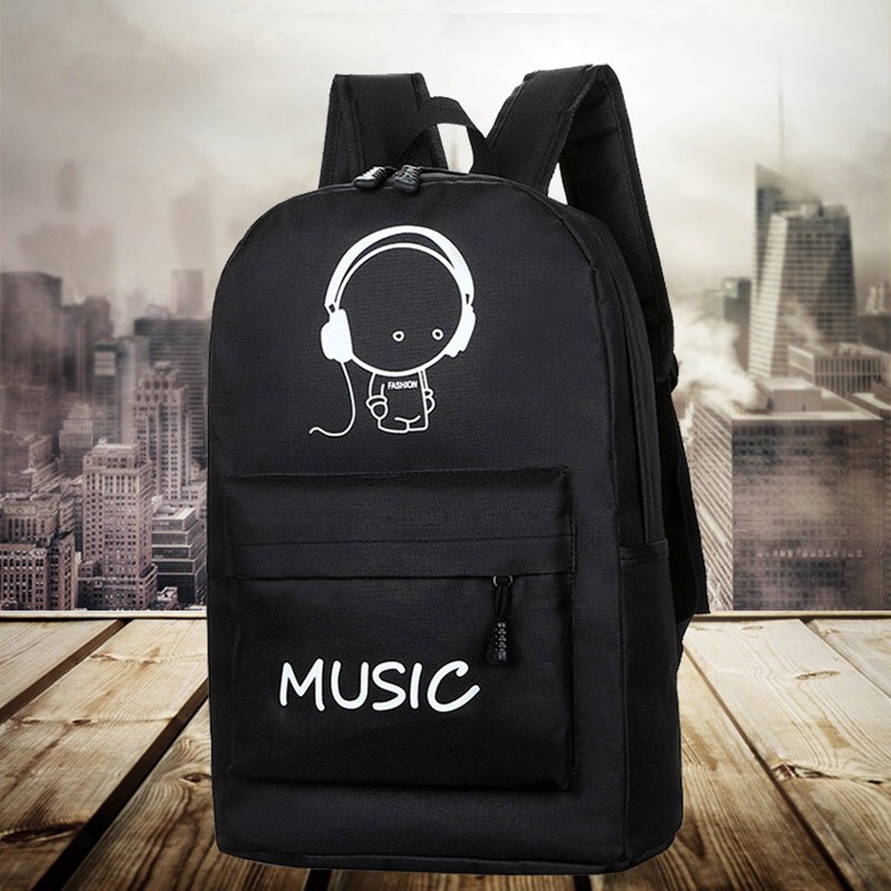 Ba lô MUSIC dạ quang độc đáó cá tính học sinh,sinh viên