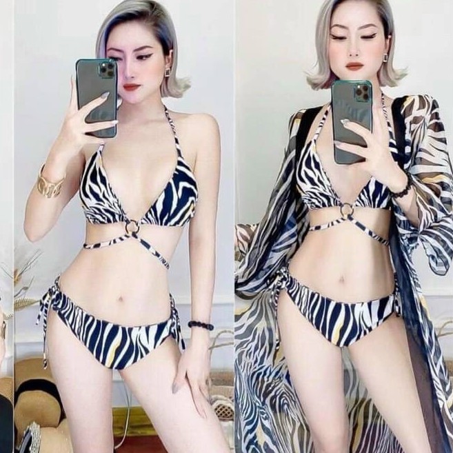 BIKINI 2 MẢNH HỌA TIẾT NGỰA VẰN KÈM ÁO KHOÁC CAO CẤP BIKINISTORE | BigBuy360 - bigbuy360.vn