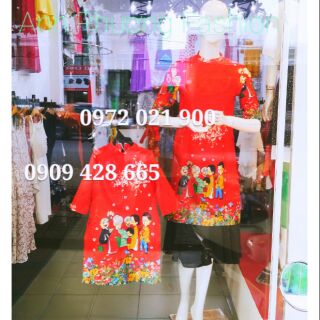 Set áo dài cách tân mẹ và bé bằng chất liệu vải gấm cao cấp. Sản phẩm có 03 màu đỏ, vàng, trắng. Hàng nhà may  tỉ mỉ....