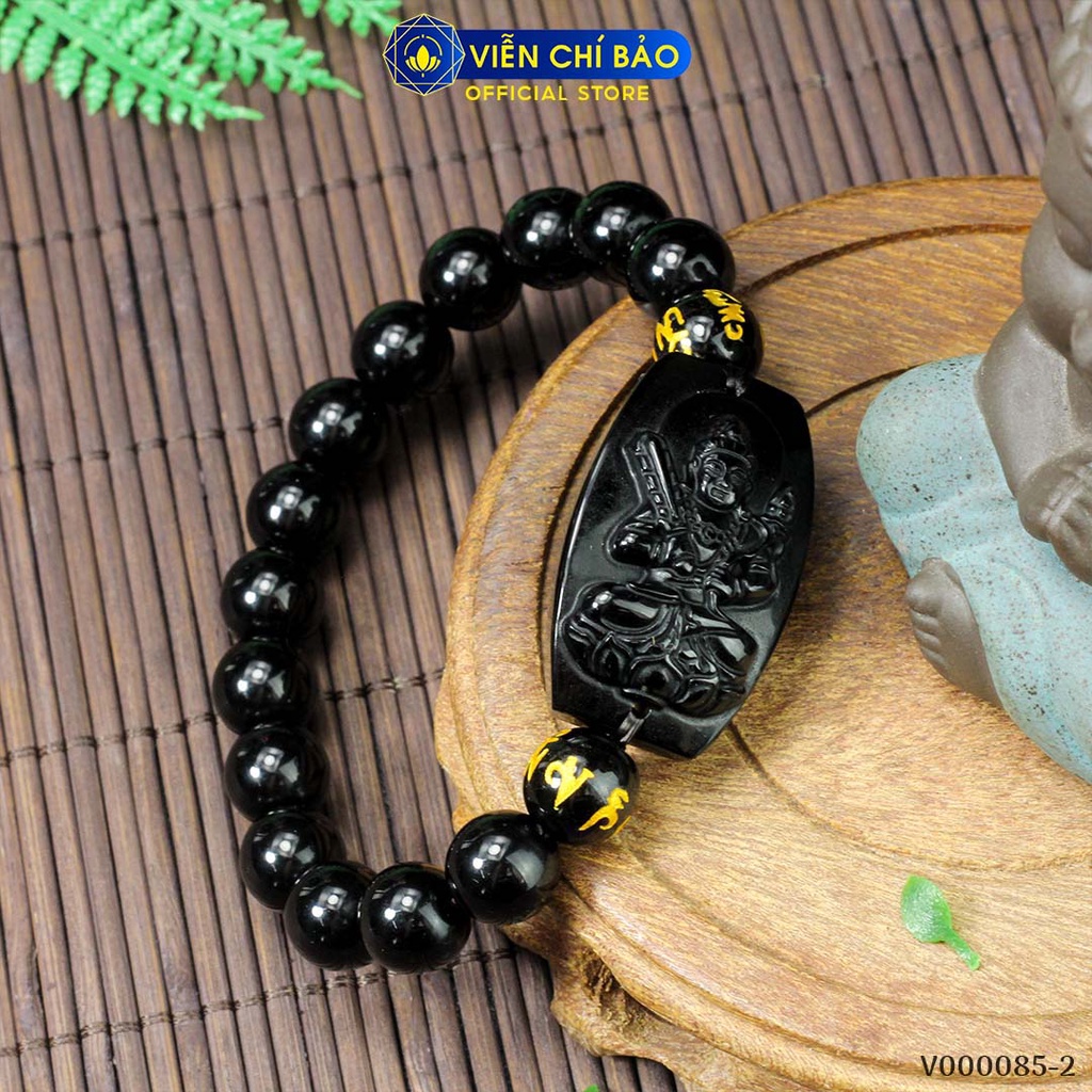 Vòng tay đá phong thủy mix phật bản mệnh Obsidian thời trang phụ kiện trang sức Viễn Chí Bảo V000085