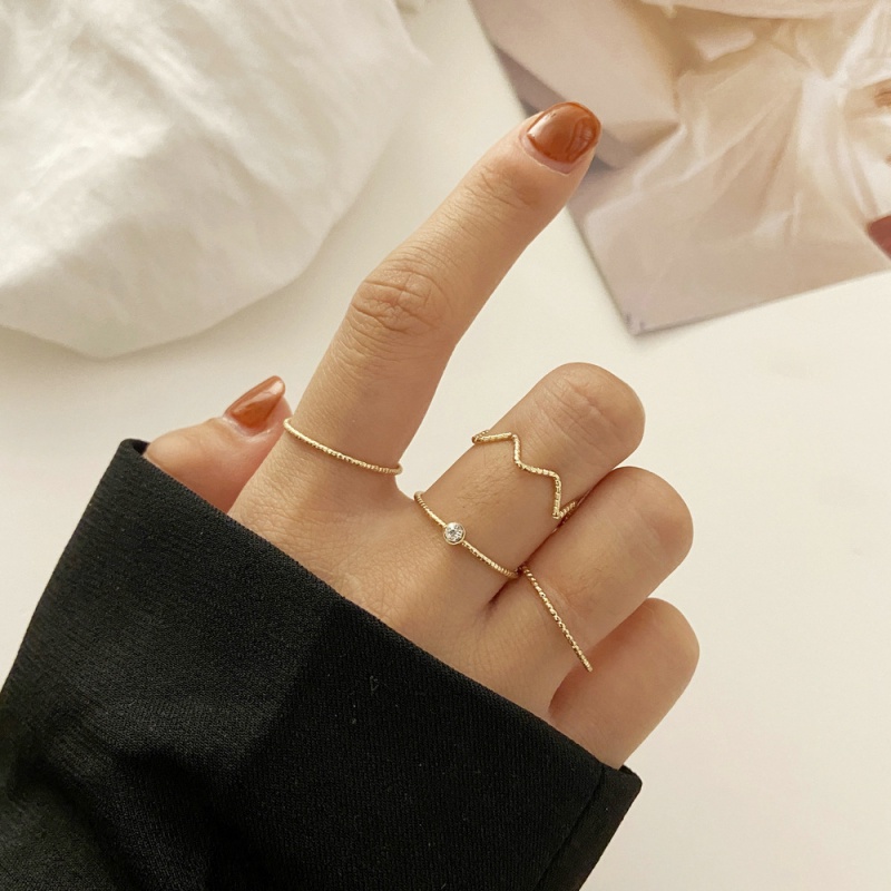 Set 5 chiếc nhẫn đính hạt ngọc trai nhân tạo thời trang cho nữ