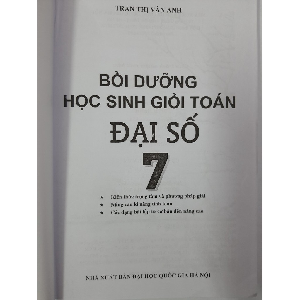 Sách - Bồi dưỡng học sinh giỏi Toán Đại Số 7