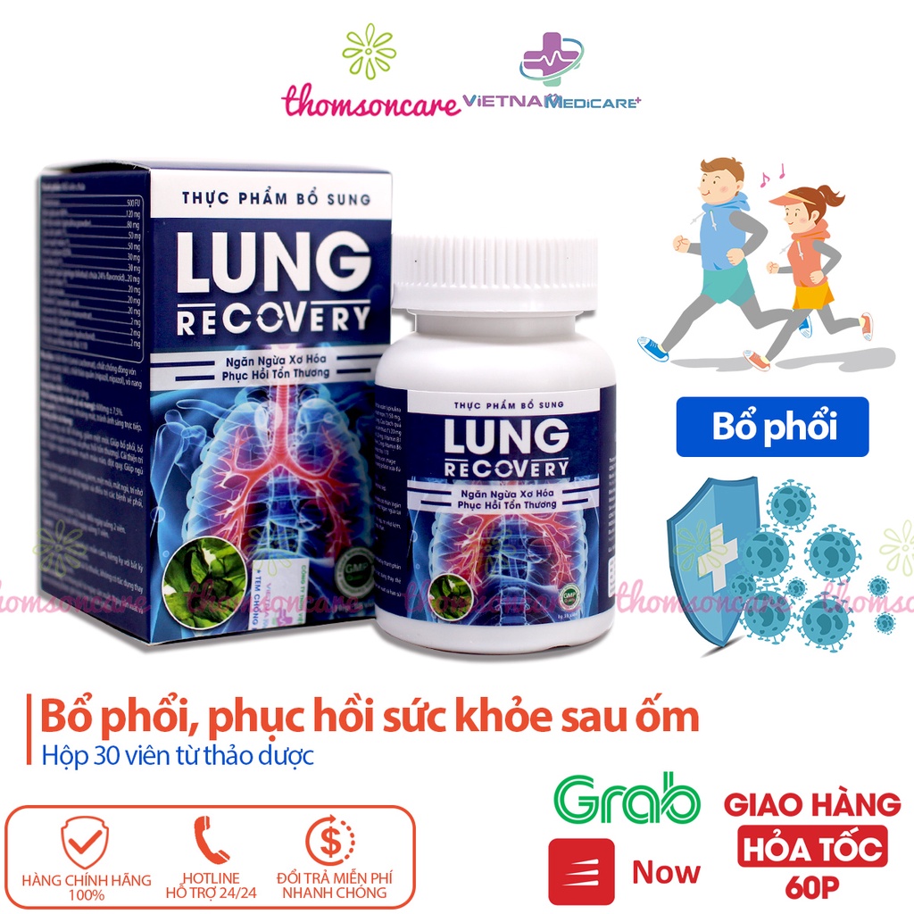Bổ phổi Lung Recovery hộp 30 viên, tăng đề kháng, phục hồi sức khỏe, tăng miễn dịch từ thảo dược