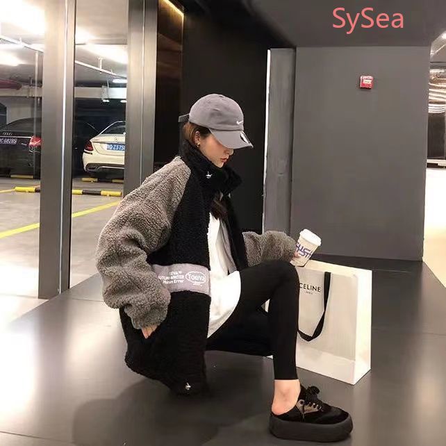 Áo khoác lông cừu form rộng thời trang mùa đông cho nữ