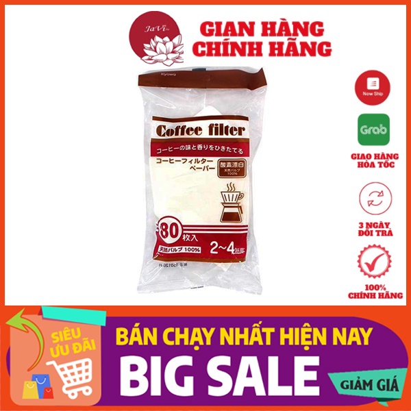 Set 80 túi giấy lọc cà phê size L nội địa Nhật