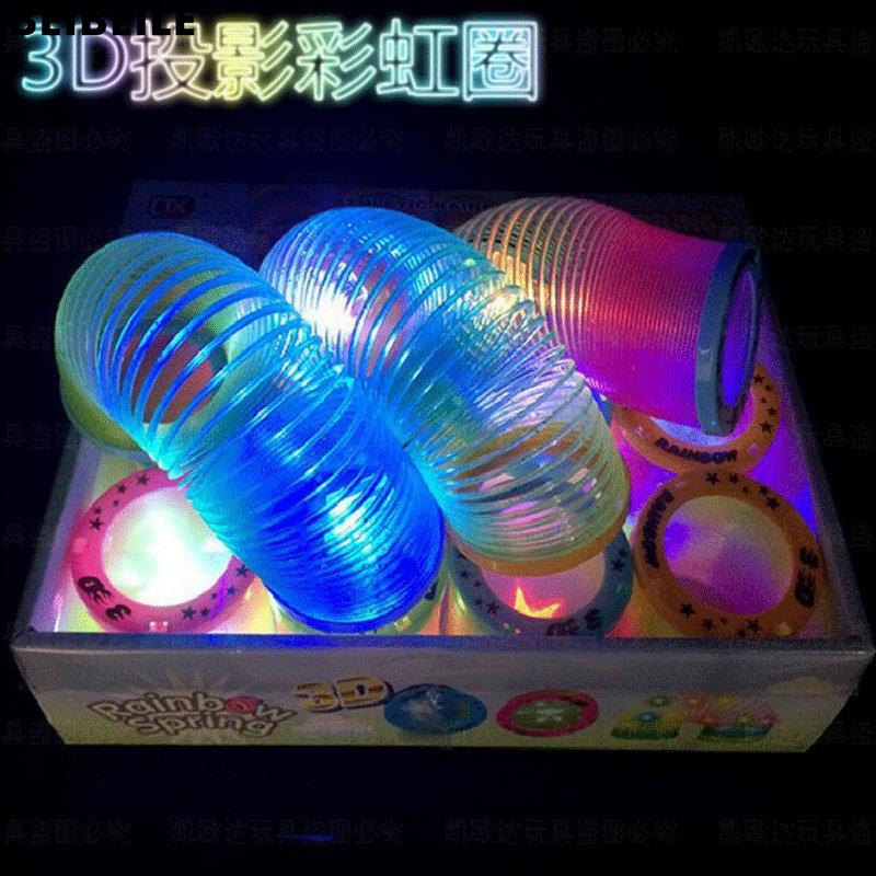 Vòng Lò Xo Tròn 3D Phát Sáng Màu Cầu Vồng Độc Đáo