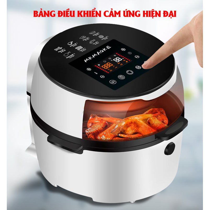 Nồi chiên không dầu MKMAOKE 8 Lít - Bếp chiên không dầu - Có hình thật- Chiên cả con gà to [BẢO HÀNH 12 THÁNG]