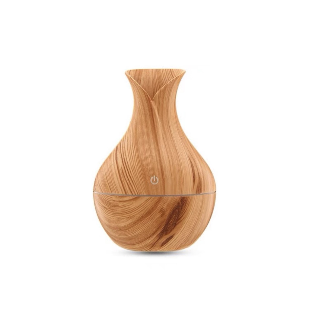 Máy Khuếch Tán Tinh Dầu Mini Làm Thơm Phòng Máy Xông Tinh Dầu Đa Chức Năng Tulip 200ml Vân Gỗ Đèn Led Đổi Màu