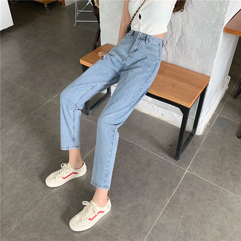 Quần jean baggy nữ xanh nhạt thương hiệu Aldore phong cách Ullzzang học sinh MSL1